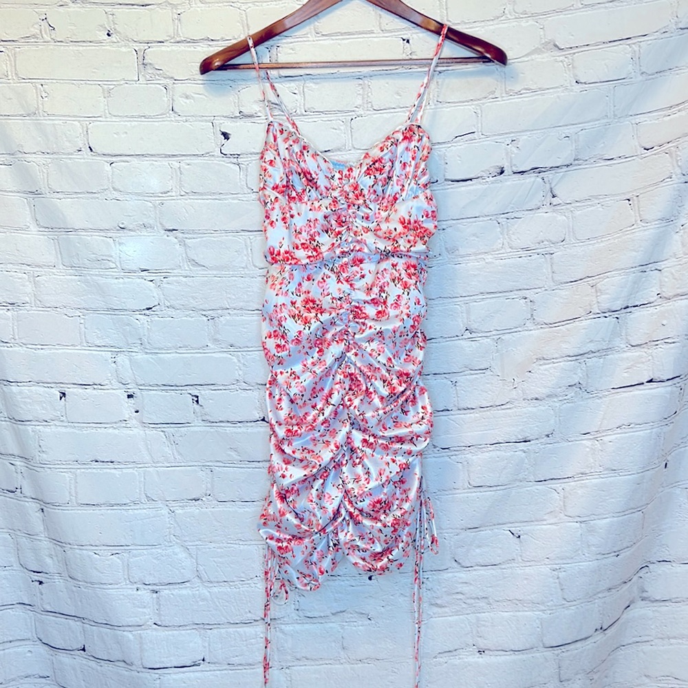O.Vianca Flower Print Spaghetti Strap Dress Size Small Excellent Condition